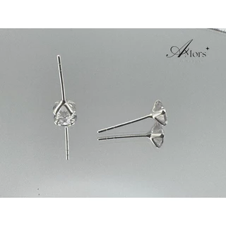 Amors jewelry Earring ต่างหูเพชร CZ กลม เงินแท้ 925 (ราคา 1 คู่)