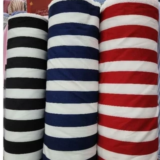 ผ้าคอตตอล 100% ลายริ้วใหญ่ หน้า 45" ผ้าเมตร ผ้าม้วน
