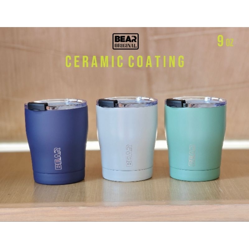 แก้ว BEAR Ceramic Coating 9oz สแตนเลส 304 ผนัง 2 ชั้น เก็บอุณหภูมิ มีบริการสลักชื่อ