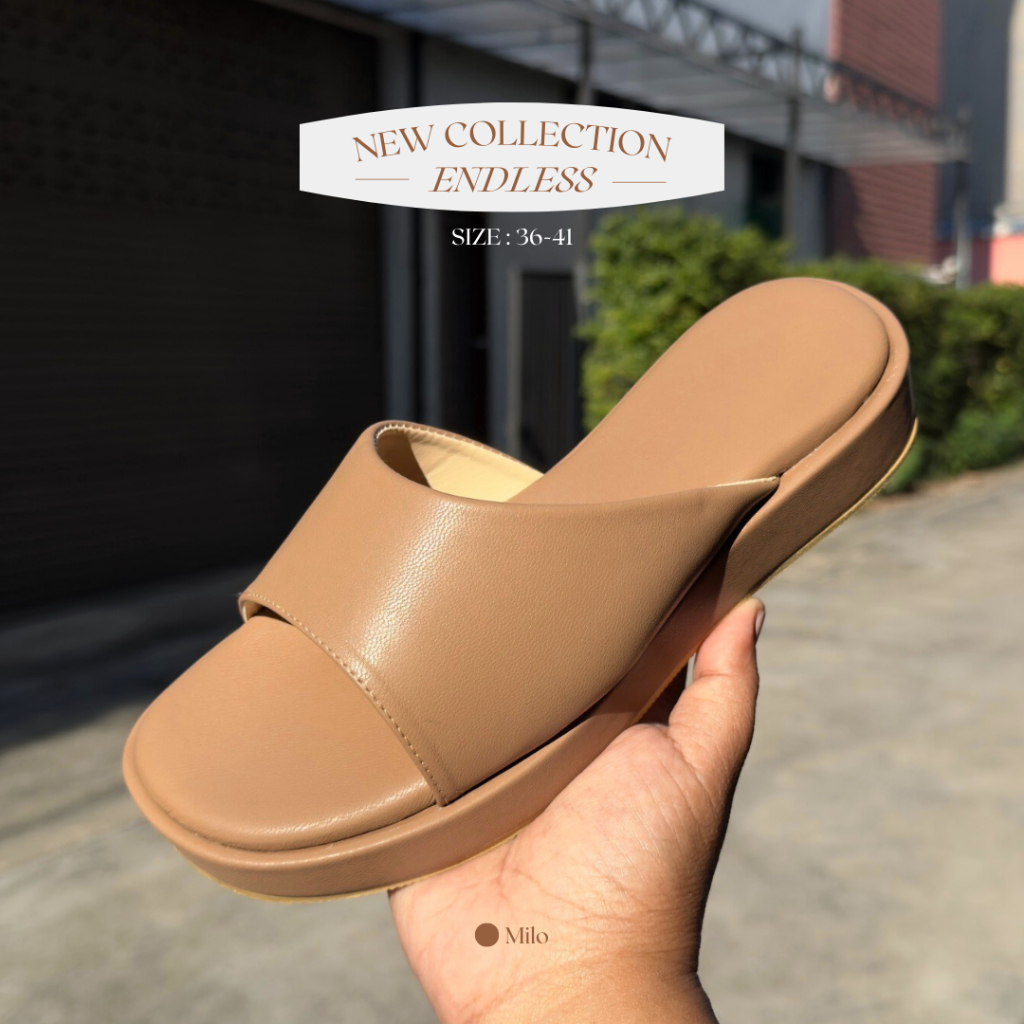 [ส่งใน24ชม จากไทย] รองเท้าส้นตึก แบบสวม รองเท้าแฟชั่น ไซส์ 36-41 ใส่ทำงานได้ (หน้ากว้าง+1-2) รุ่น ENDLESS