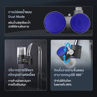 SUPERWASHแบบปุ่มกด เครื่องกรองน้ำหัวก๊อก กรองน้ำ10ชั้น ติดตั้งง่าย ตัวกรองเซรามิก ต่อเข้ากับหัวก๊อกต่างๆได้ถึง99%