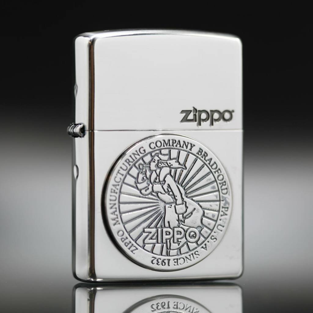 ซิปโป้ รุ่น ZJP0120 Windy Emblem (สีเงิน) งานลิขสิทธิ์แท้จากญี่ปุ่น ของแท้ รับประกันตลอดชีวิต