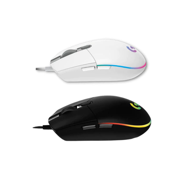 Logitech G102 Optical Wired USB Gaming Mouse Light Sync (Black / White) 8k DPI Customize RGB 6 Programmable Buttons