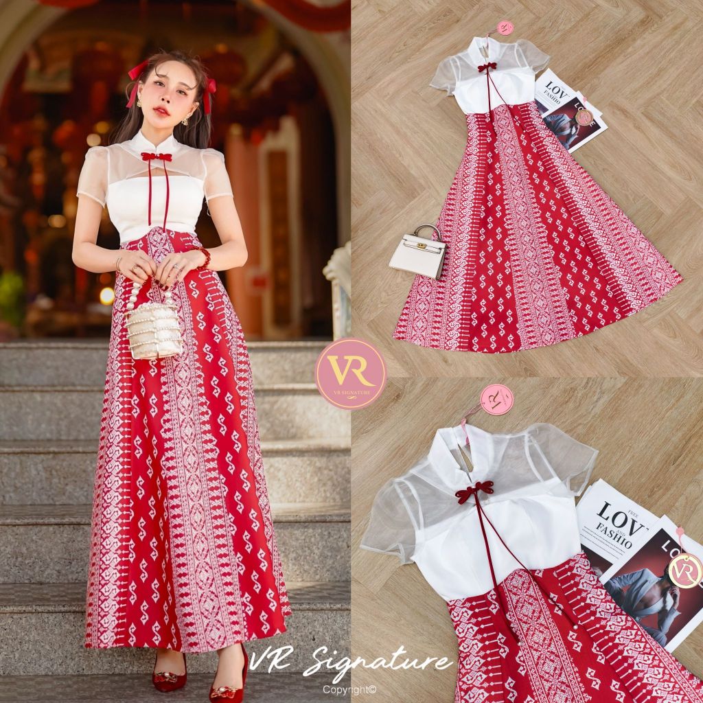 VR Signature​ Set เสื้อแขนสั้น คอจีน แต่งกระดุมจีน(*สอบถามสต๊อกก่อนกดสั่งน๊า)