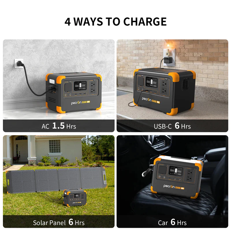 Pecron E500LFP Portable Power Station 600W 576Wh LiFePo4 thumbnail 9