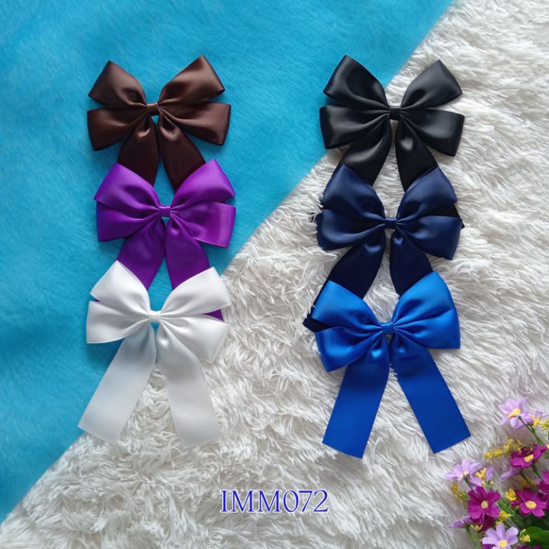 [IMM082] โบว์นักเรียน 2ชั้น ทรงมาตรฐาน หางสั้น (15x20cm) ริบบิ้น5cm นุ่มมากเป็นผ้าซาตินมันวาว 2 ด้าน