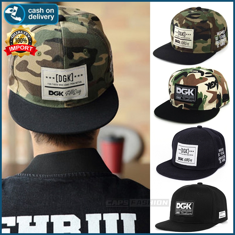 หมวกฮิปฮอป แฟชั่น DGK ปักลายตัวอักษร หมวกเบสบอล สไตล์พราง คุณภาพสูง ย้อนยุค กลางแจ้ง กีฬา หมวกกันแดด