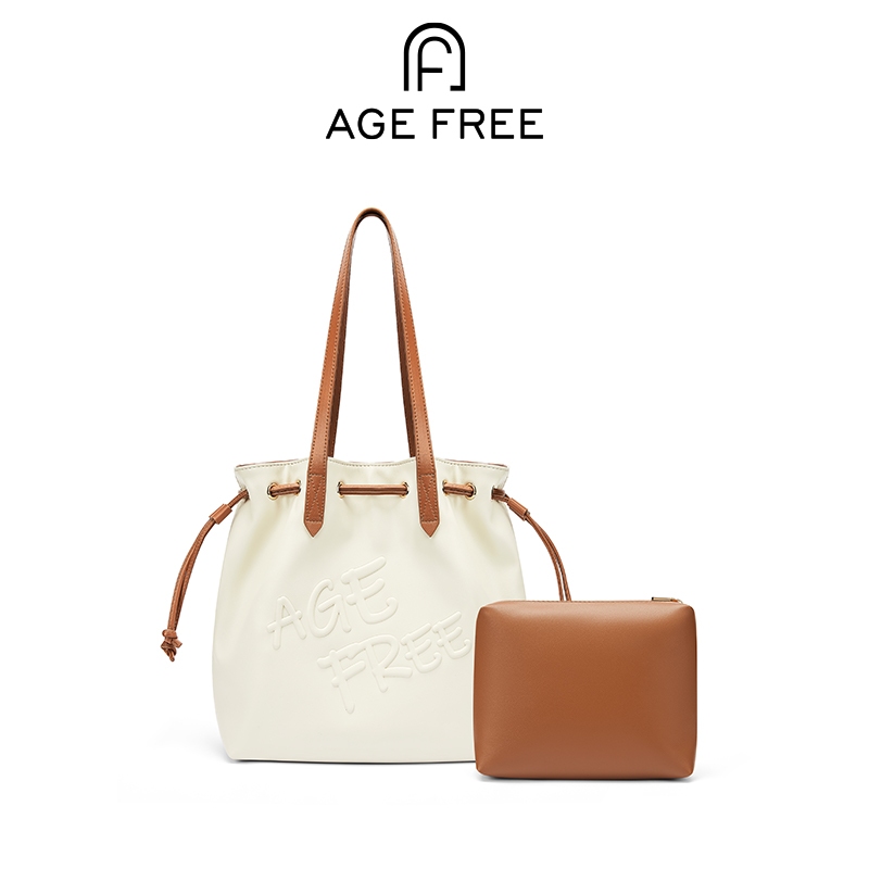 AGE FREE กระเป๋าสะพายไหล่ผู้หญิงขนาดใหญ่ในรูปแบบกระเป๋าถือผู้หญิง ฟรีกระเป๋าใบเล็ก{วางจำหน่ายวันที่ 13 ธันวาคม}