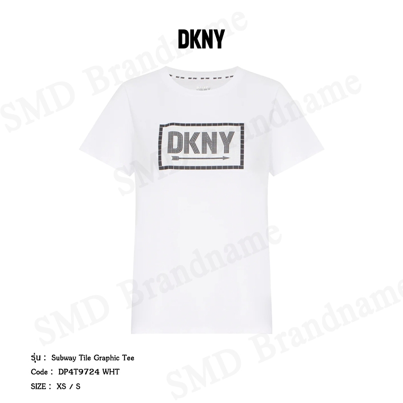 DKNY Sport เสื้อยืดคอกลม รุ่น Subway Tile Graphic Tee Code: DP4T9724 WHT