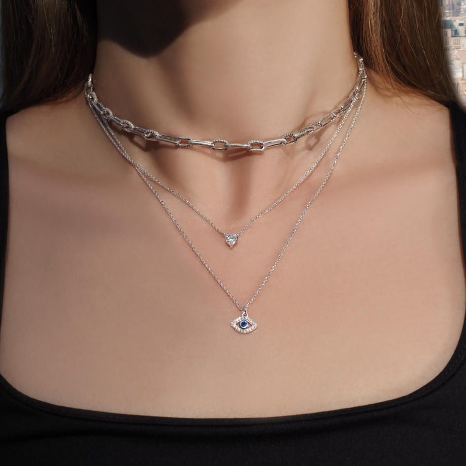 Shependence สร้อยคอดวงตาผู้ปกป้อง เงินแท้ S925 (Evil Eye Necklace)