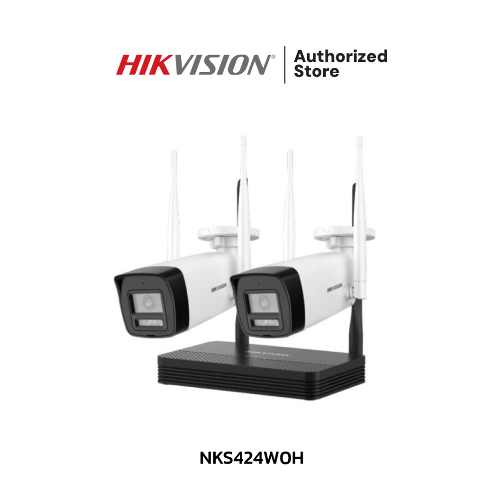 HIKVISION ชุดกล้องวงจรปิด WIFI 4 ล้านพิกเซล 2 ตัว รุ่น NKS424W0H