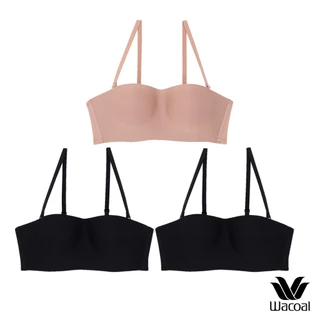 Wacoal Surprise Wireless Top Bra เสื้อชั้นในไร้โครง เกาะอก/สลับสายบ่า เซท 3 ชิ้น รุ่น WB9V09 คละสี ดำ-ดำ-ชมพู