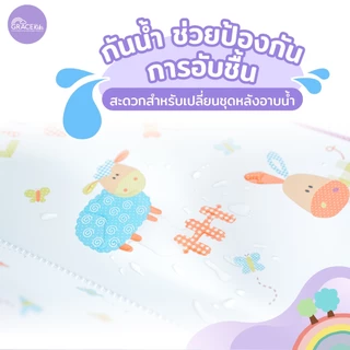 Grace kids เบาะรองเปลี่ยนผ้าอ้อม PVC | กันน้ำ 100% มีขอบกั้น ป้องกันกลิ้งตก | เช็ดง่าย พกสะดวก