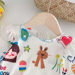 NT Baby - 091 (สินค้าพร้อมส่ง) ชุดว่ายน้ำเด็กแขนยาวลายการ์ตูนสุดคิวท์! สไตล์เกาหลีผ้านิ่มบางเบาใส่สบาย
