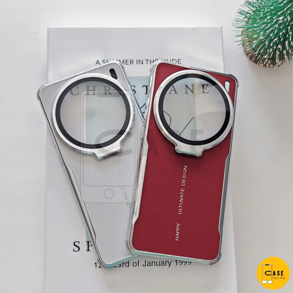 เคส Vivo X300 Pro / X200 Pro / X300 Ultra ส่งจากไทย เคสฝากระจกปิดกล้อง ตั้งได้ ขอบนิ่ม สีไวน์แดง ขาว