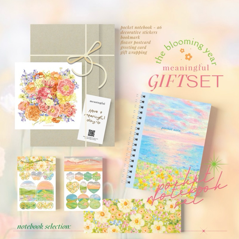 เซตของขวัญ สมุดโน้ตพกพา ขนาด a6 พร้อมเซตของตกแต่ง | GIFT SET • POCKET NOTEBOOK