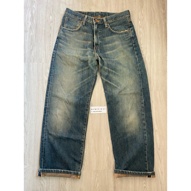 EDWIN 505X ริมแดง ป้ายส้ม เอว31-32 ยาว39.5 ปลายขา9 ผ้าด้านหนาเฟดสวย ราคา 1,250฿