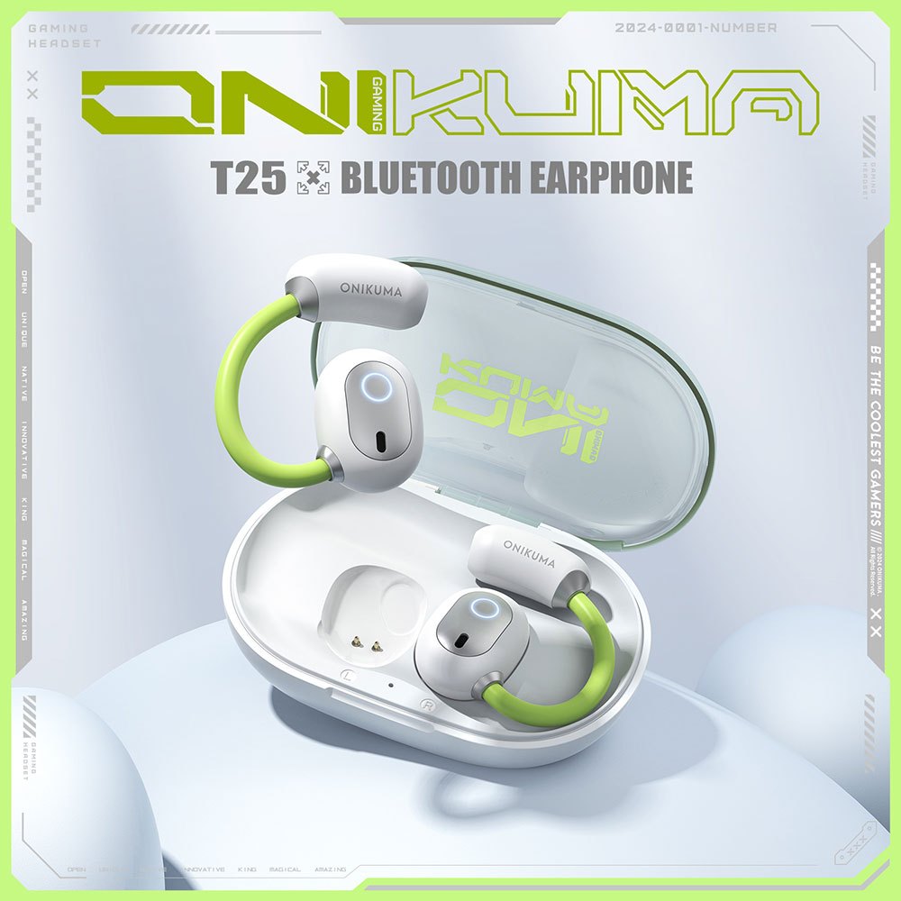 Onikuma T25 Wireless Earphones หูฟังไร้สาย Bluetooth 5.4 ควบคุมได้ง่าย น้ำหนักเบา ใช้งานง่าย