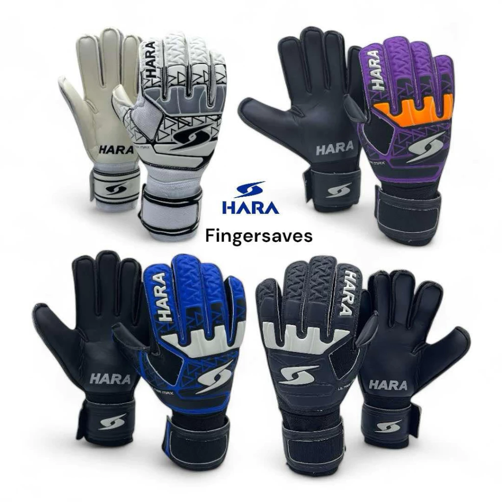 HARA Sport Basic Gloves Ultra Max ถุงมือผู้รักษาประตู มีฟิงเกอร์เซฟ ถุงมือประตู ถุงมือฟุตบอล รุ่นGL09