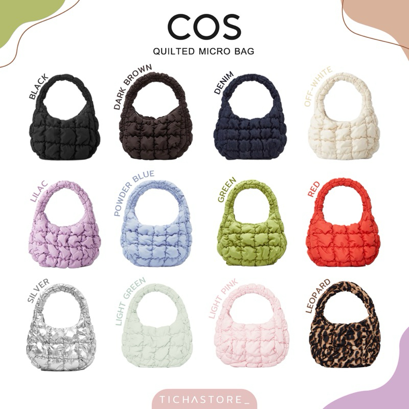 (พร้อมส่ง) กระเป๋า Cos Quilted Micro Bag สี Black/Lilac/Silver/Green/Off-White/Denim/Blue/Red ของแท้