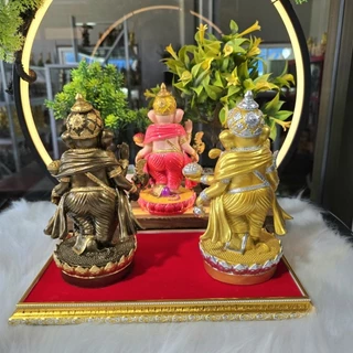 พระพิฆเนศปางประทานพร แร่เหล็กน้ำพี้ สูง8นิ้ว ฟรีฐานรอง