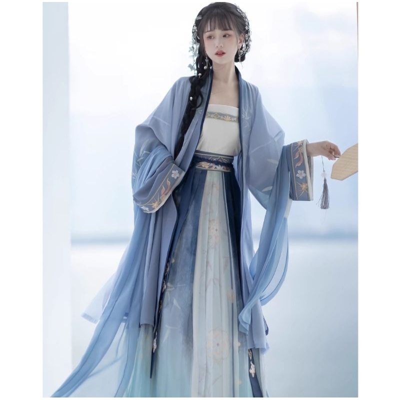 ●○พรีออเดอร์○●  ชุดฮั่นฝูราชวงศ์ซ่ง สีฟ้า | wanwan.pita ร้านชุดจีนโบราณ |