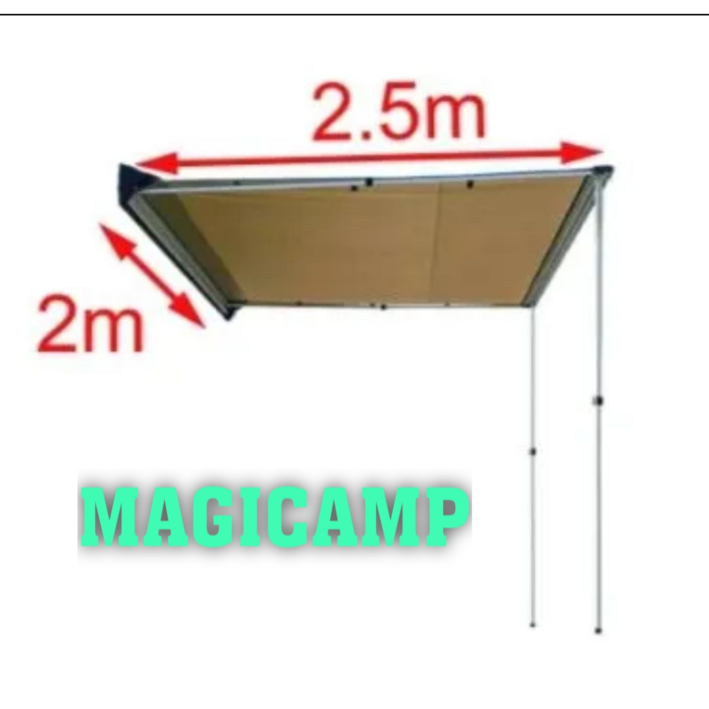 เต็นท์กันสาดติดข้างรถ CAR AWNING size  2x3 2X2.5 3X3  CHAKI