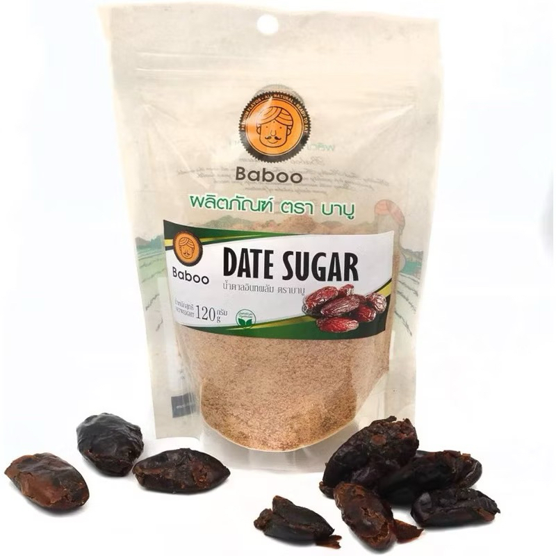 [ซื้อในไลฟ์ลด50%ของแท้] บาบู น้ำตาลอินทผาลัม 120กรัม - Baboo Date Sugar 120g
