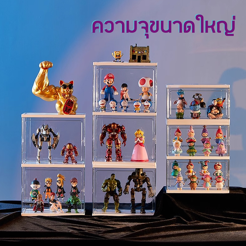 กล่องเก็บโมเดล ชั้นวางโมเดล กล่องฟิกเกอร์ Labubu ตู้โชว์โมเดล กล่องอะคริลิคใส ตู้ใส่ฟิกเกอร์ ประกอบง่าย ตู้โชว์ตุ๊กตา