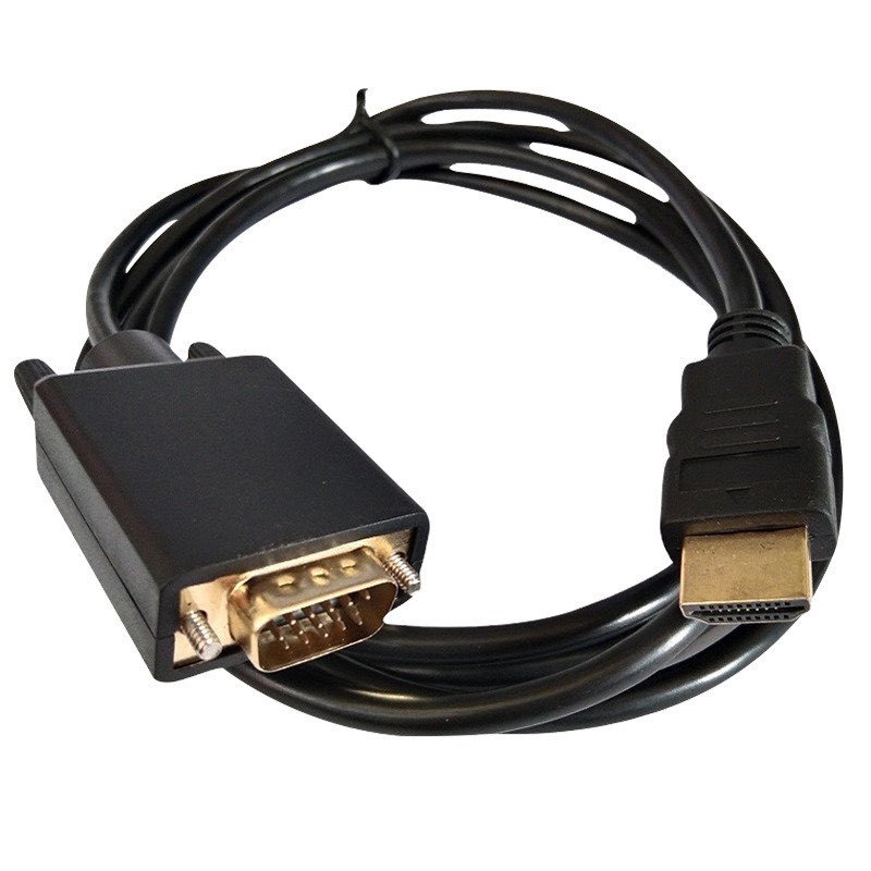 สายแปลง อะแดปเตอร์ HDMI เป็น VGA ตัวแปลงสายเคเบิลอะแดปเตอร์ hd mi HD 1080p โน้ตบุ๊กเป็นจอภาพ ยาว1.8เมตร