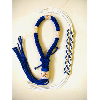 มงคลมวยไทย สีน้ำเงิน (ริบบิ้นลายทอง)