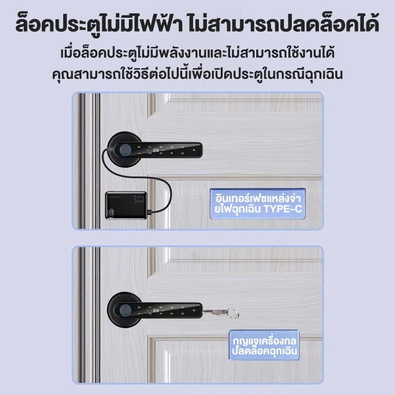ล็อคลายนิ้วมืออัจฉริยะ มือจับประตูดิจิตอล ล็อคดิจิตอล ล็อคอัจฉริยะ สมาร์ทโฮม รุ่นขนาดใหญ่ เหมาะสำหรับประตูรั้ว/บันได ฯลฯ รูปที่ 3
