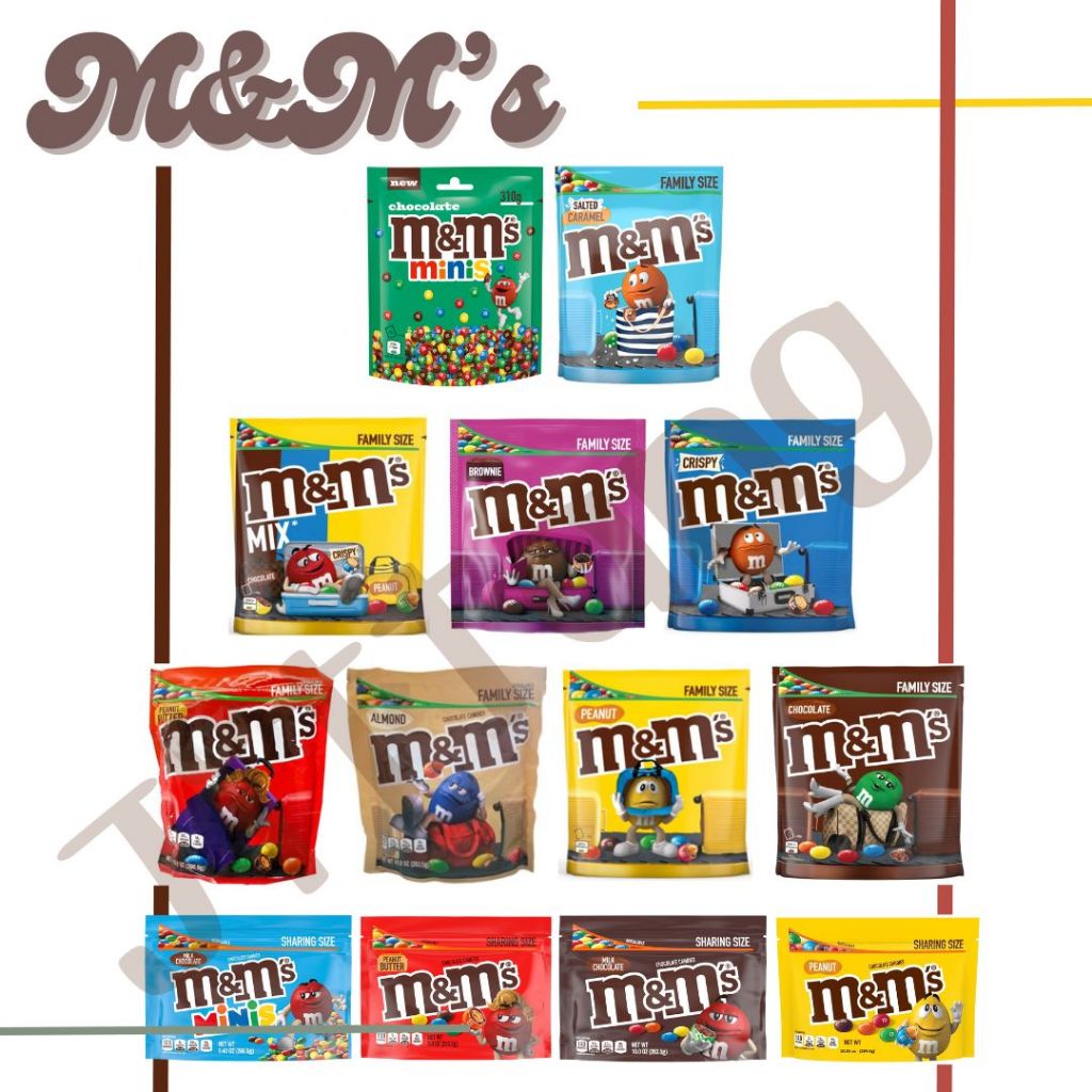 chocolate M&M ถุงใหญ่ มี 11 รส สินค้ามีพร้อมส่ง ประเทศเนเธอร์แลนด์