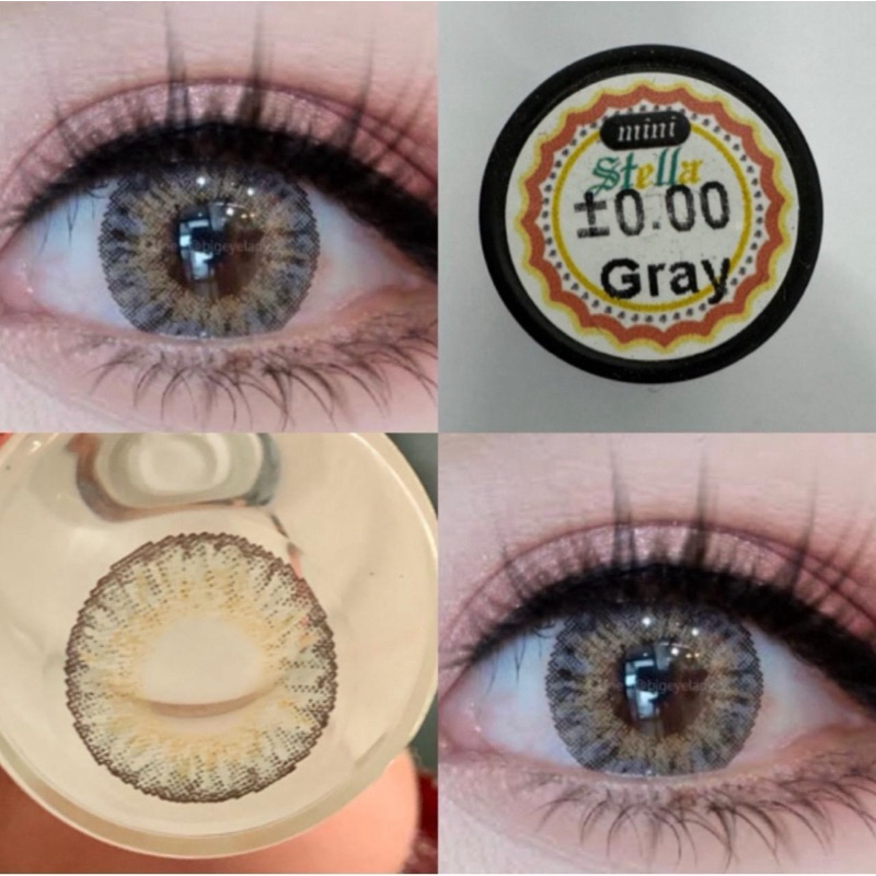 เลนส์แฟชั่น mini stella สีเทาและน้ำตาล ขนาด 14.0