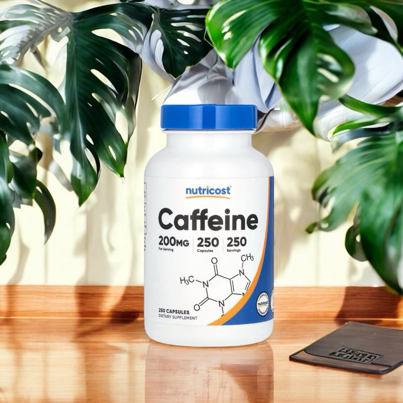 คาเฟอีน แบบแคปซูล 200 mg Caffeine  200 mg ของแท้ 100% จาก Nutricost สหรัฐอเมริกา แบบแบ่งขาย 50 capsules