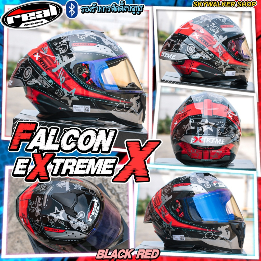 หมวกกันน็อค Real Falcon รุ่นใหม่ล่าสุด Robotech/Extreme รองรับการติดตั้งบลูทูธ ลายใหม่ล่าสุด - รูปที่ 7