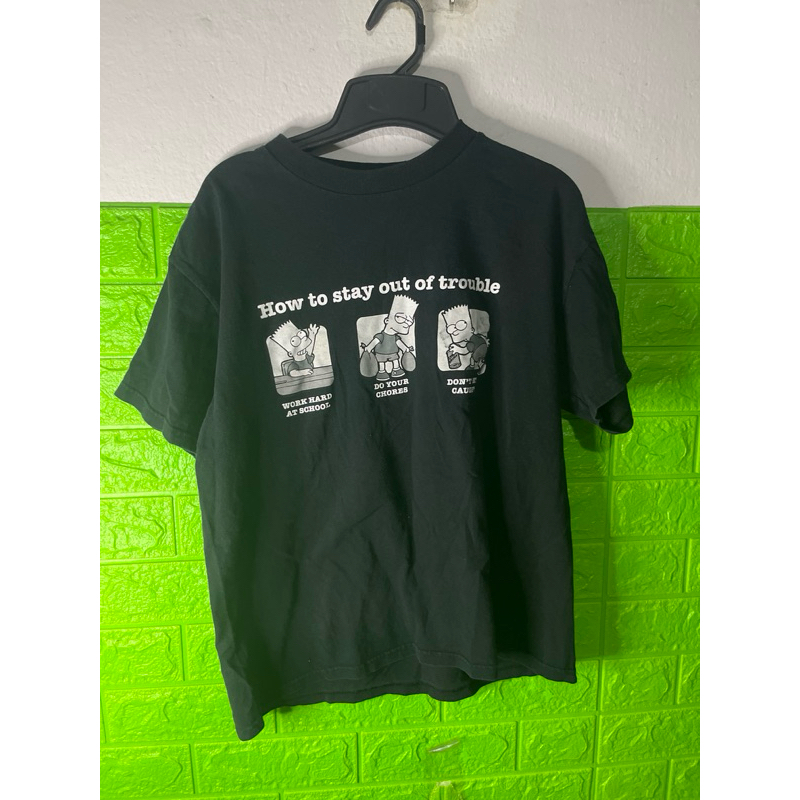 เสื้อมือสองแบรนด์แท้ เสื้อยืดคอกลม Simpson