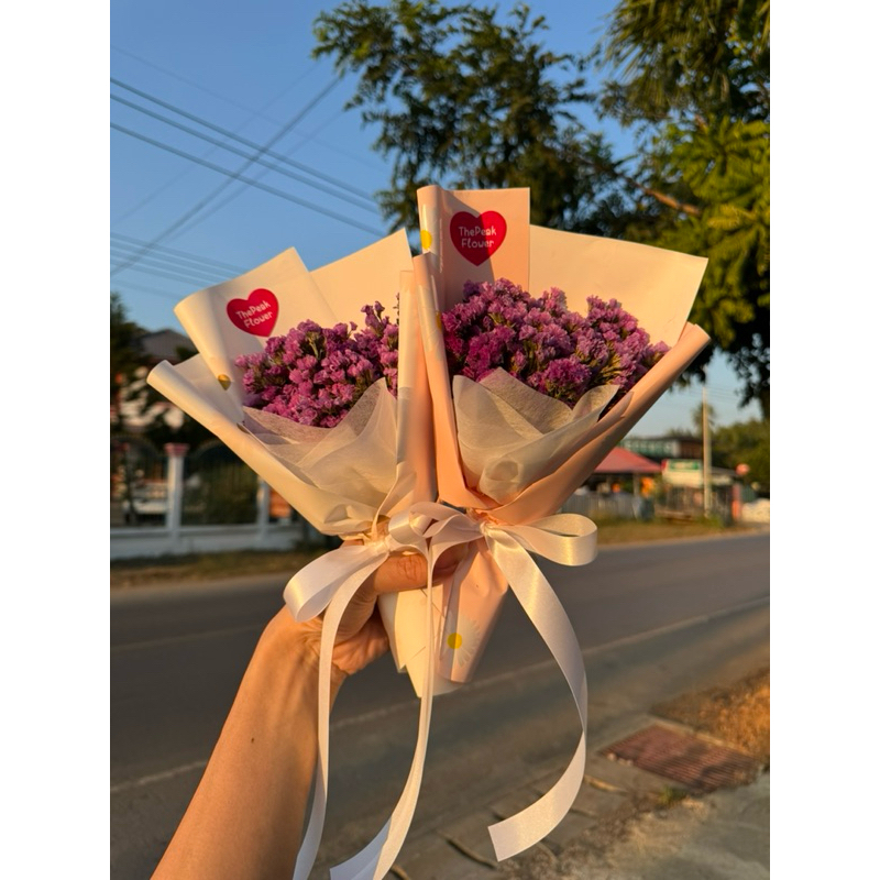 ช่อสเตติสจิ๋ว39 ปัจฉิม คละสี ช่อดอกไม้ ดอกไม้ปลอม ดอกไม้แห้ง วาเลนไทน์  รับปริญญา