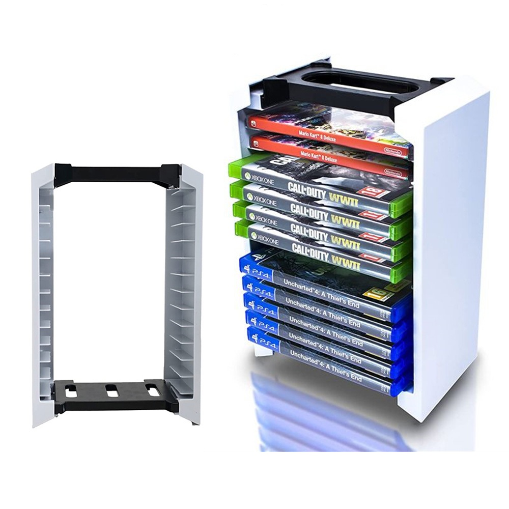PS5/PS4/Xbox/Nintendo Switch/OLED ชั้นวางแผ่นเกม ชั้นวางแผ่นเกมส์ Storage Stand างได้สูงสุด12 เกม
