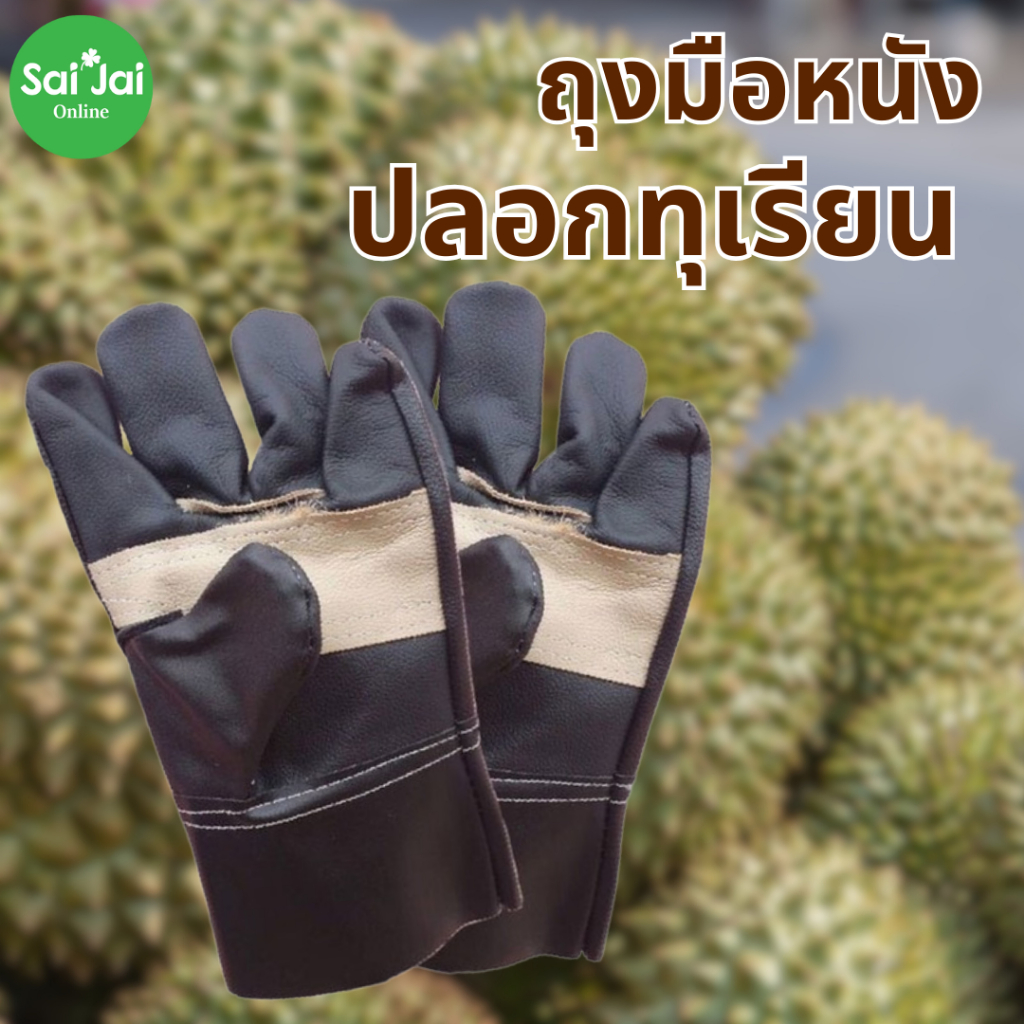 (แบบ1ข้าง) ถุงมือหนังปลอกทุเรียน แบบบางข้างขวา คุณภาพดี