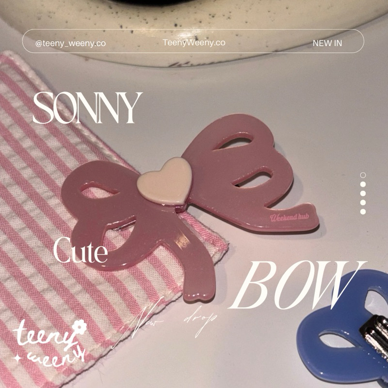 new! Sonny hairclip กิ๊บติดผมรูปโบว์สุดน่ารัก 4.5ซม ————teenyweeny.co พร้อมส่ง