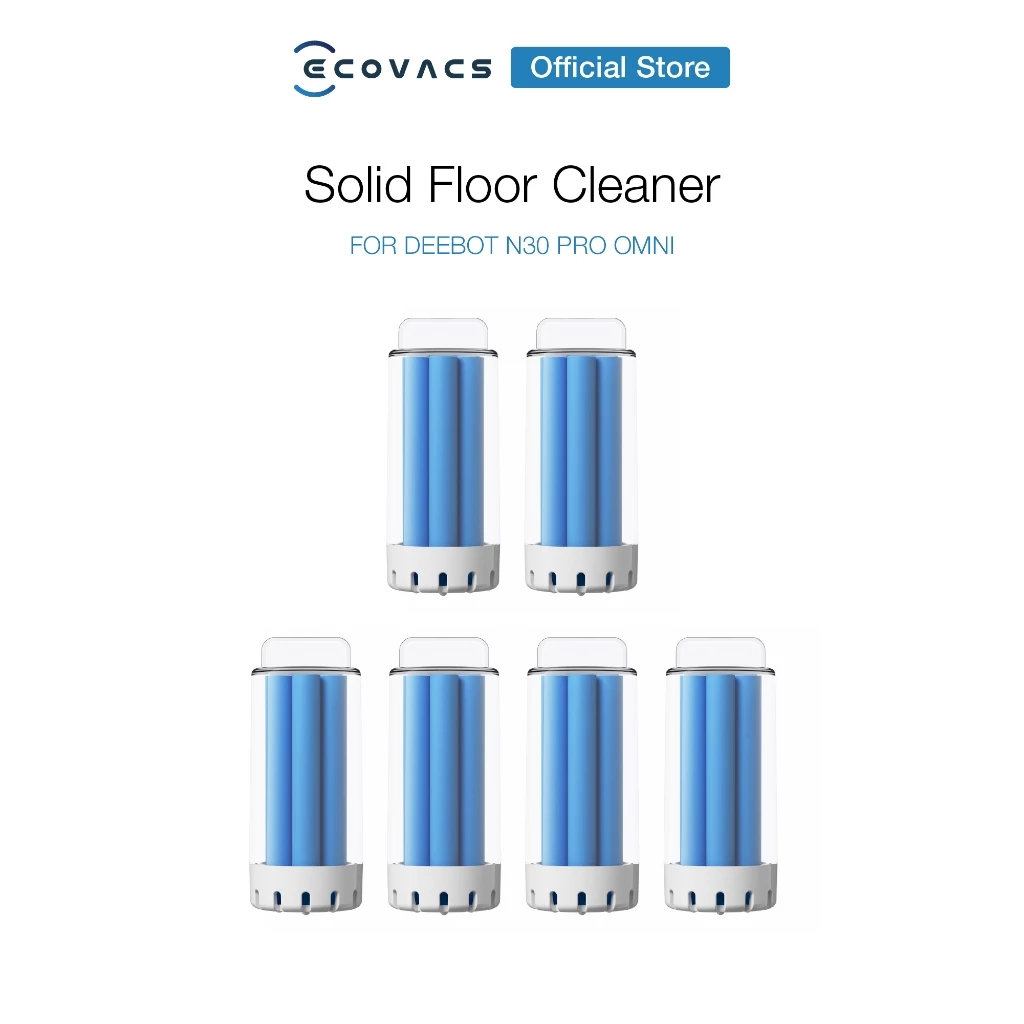 [ของแท้] น้ำยาทำความสะอาด แบบแท่งเข้มข้น สำหรับ ECOVACS DEEBOT N30 PRO OMNI/N30 OMNI (จำนวน 6 อัน) Solid Floor Cleaner