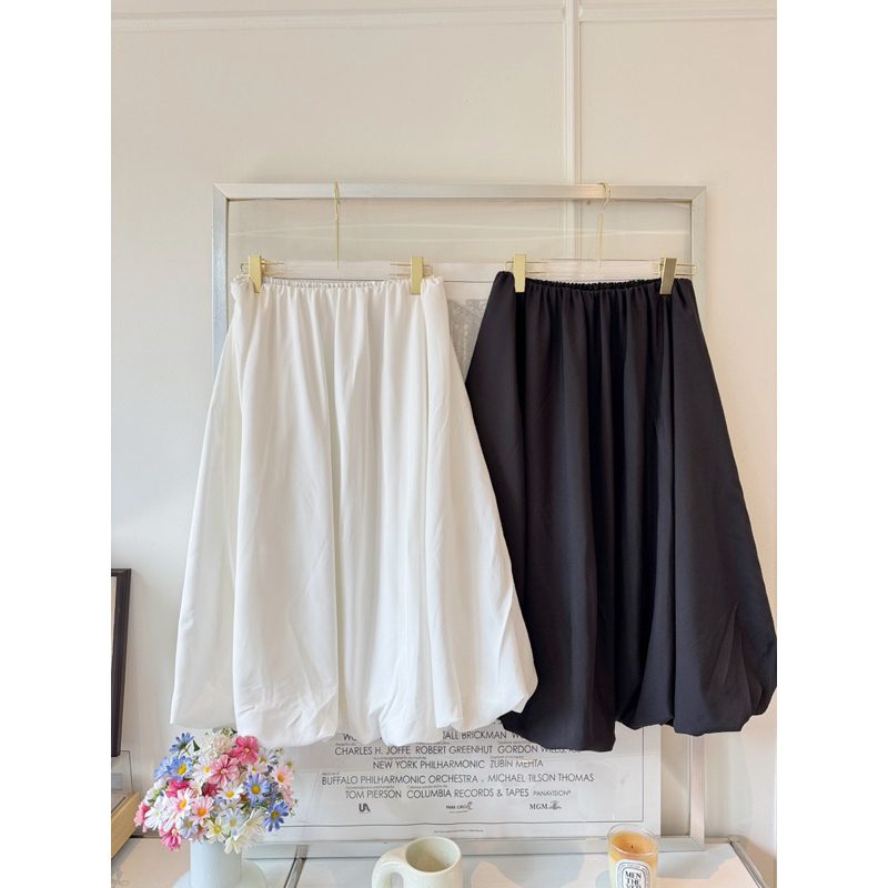 Ballon long skirt☁️🩶”กระโปรงบอลลูนยาว/เกาะอกเดรสใส่ได้2แบบสาวอวบต้องกด“