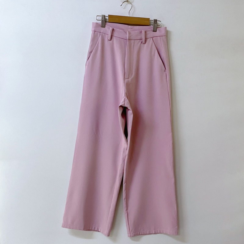 กางเกงผ้ามือสอง GRL ทรงกระบอกใหญ่