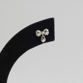 sody197 จิวแป้นแบน ขนาด0.8มิล ต่างหูโบว์ตุ้งติ้ง