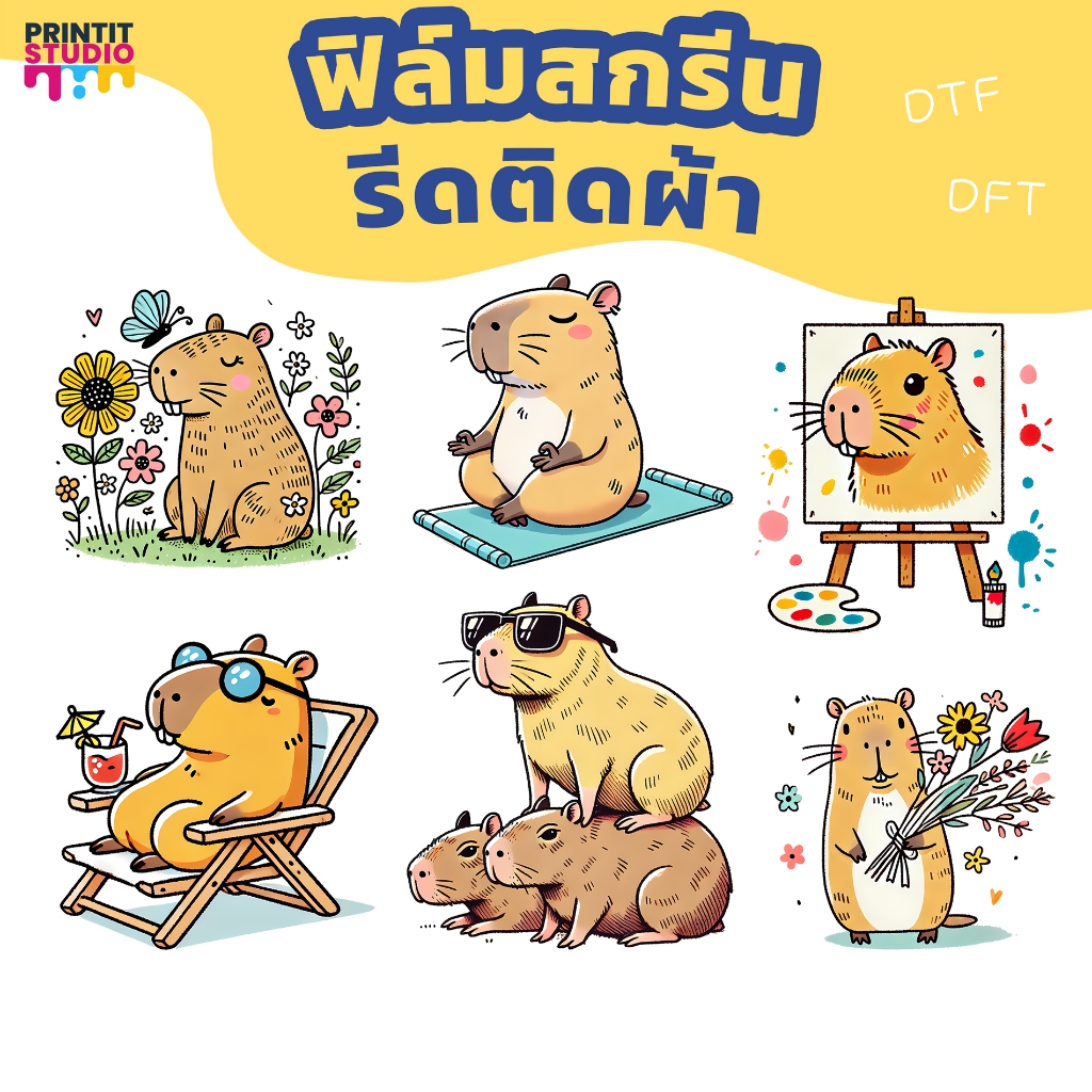 Printit แผ่นฟิล์ม แผ่นสกรีน สำหรับ รีดติดเสื้อ ผ้า Capy