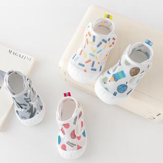 รองเท้าแตะ Velcro ผ้าตาข่าย ยางนุ่ม กันลื่น น้ำหนักเบา เหมาะ…