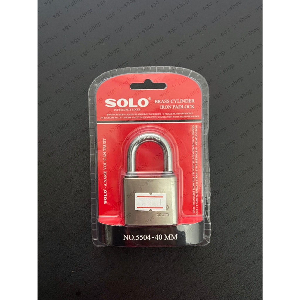 SOLO NO.5504 กุญแจเหล็ก ไส้ทองเหลือง โซโล ขนาด 40mm 50mm คอสั้น คอยาว พร้อมดอกกุญแจ แม่กุญแจ กุญแจ รูปที่ 5