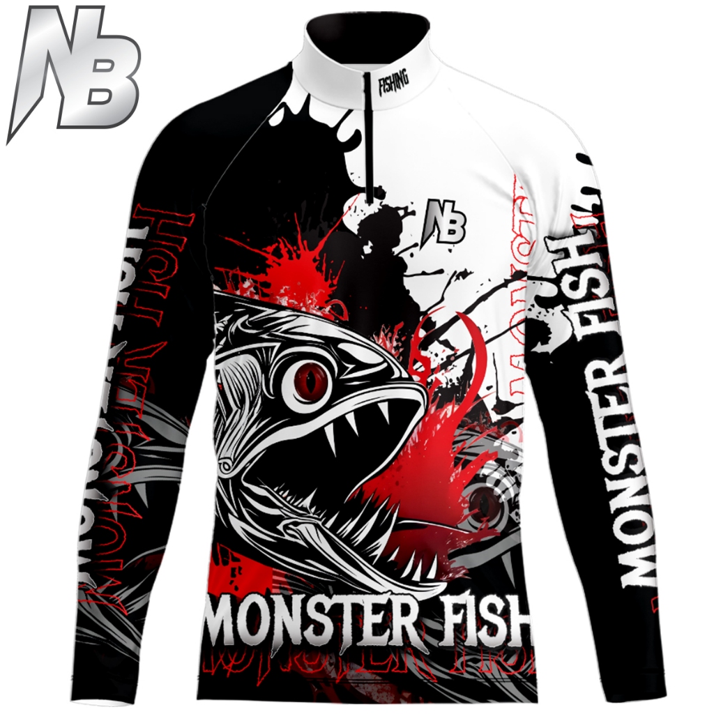 เสื้อตกปลา,ปั่นจักรยาน NM Monster Fish (สินค้าพร้อมจัดส่ง) ป้องกันแสง UV