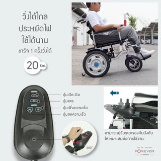 [รับประกัน 3ปี] FOREVER รุ่น Elite Silver รถวีลแชร์ไฟฟ้า 3 ระบบ รถเข็นไฟฟ้า เบรกไฟฟ้า วีลแชร์คนแก่